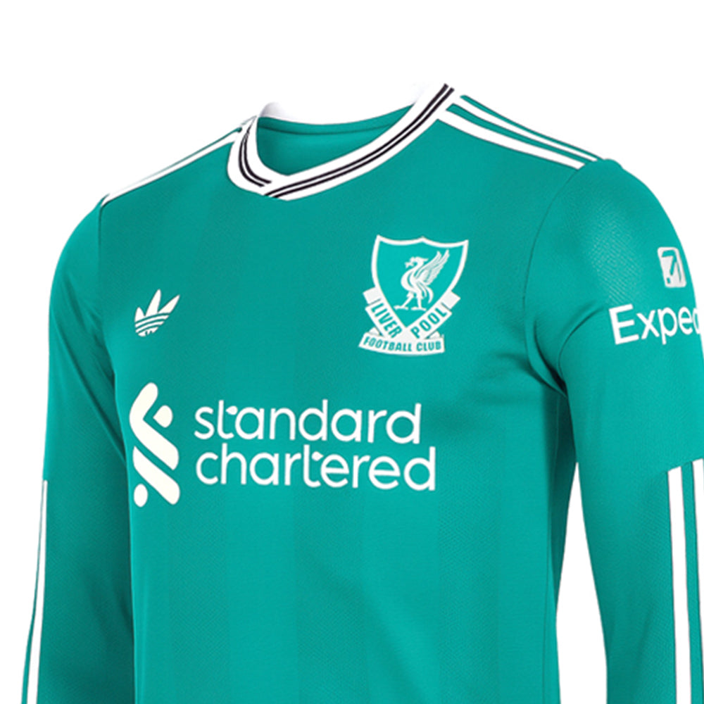 ADIDAS เสื้อแข่งผู้ชายแขนยาวทีมลิเวอร์พูล ชุดที่สาม เกรด Authentic ฤดูกาล 2025/26