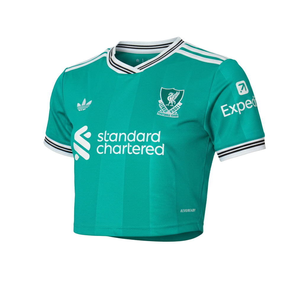 ADIDAS เสื้อแข่งผู้หญิงทรงครอปทีมลิเวอร์พูล ชุดที่สาม ฤดูกาล 2025/26