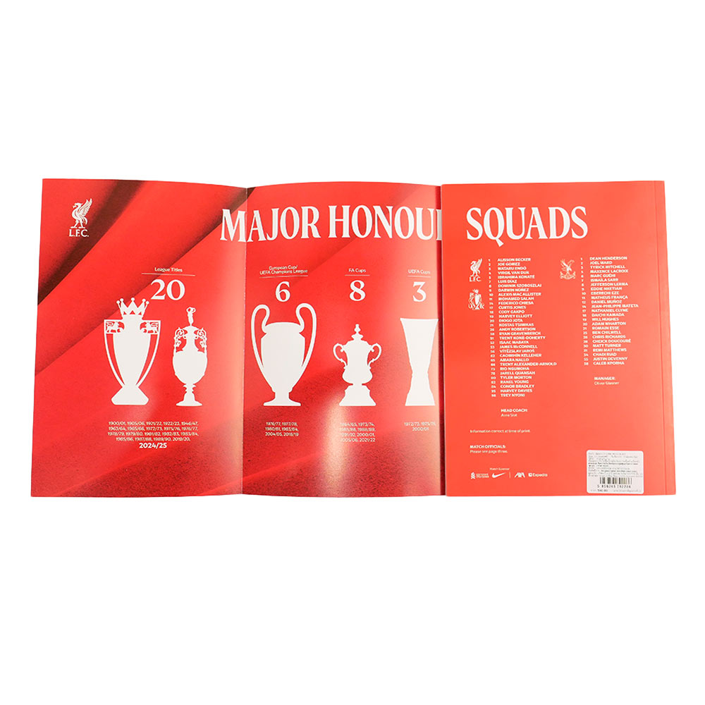 LFC Matchday Programme - LFC Vs Crystal Palace - 25/05/2025 Magazine