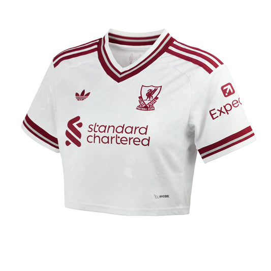 ADIDAS เสื้อแข่งผู้หญิงทรงครอปทีมลิเวอร์พูล ชุดเยือน ฤดูกาล 2026/27