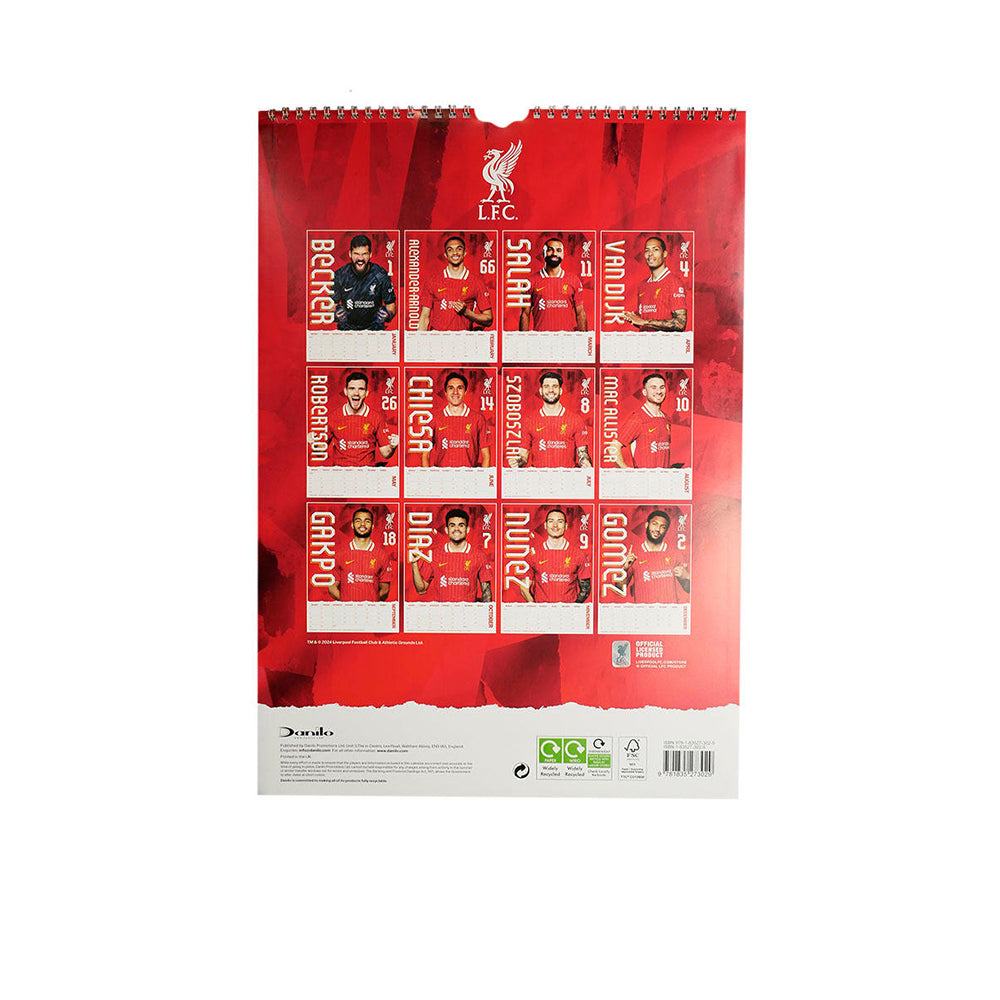 LFC 2025 Player Calendar