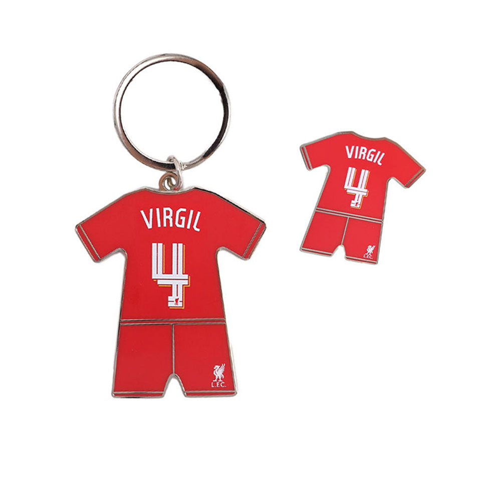 LFC Virgil Van Dijk 2024/25 ชุดพวงกุญแจและเข็มกลัด