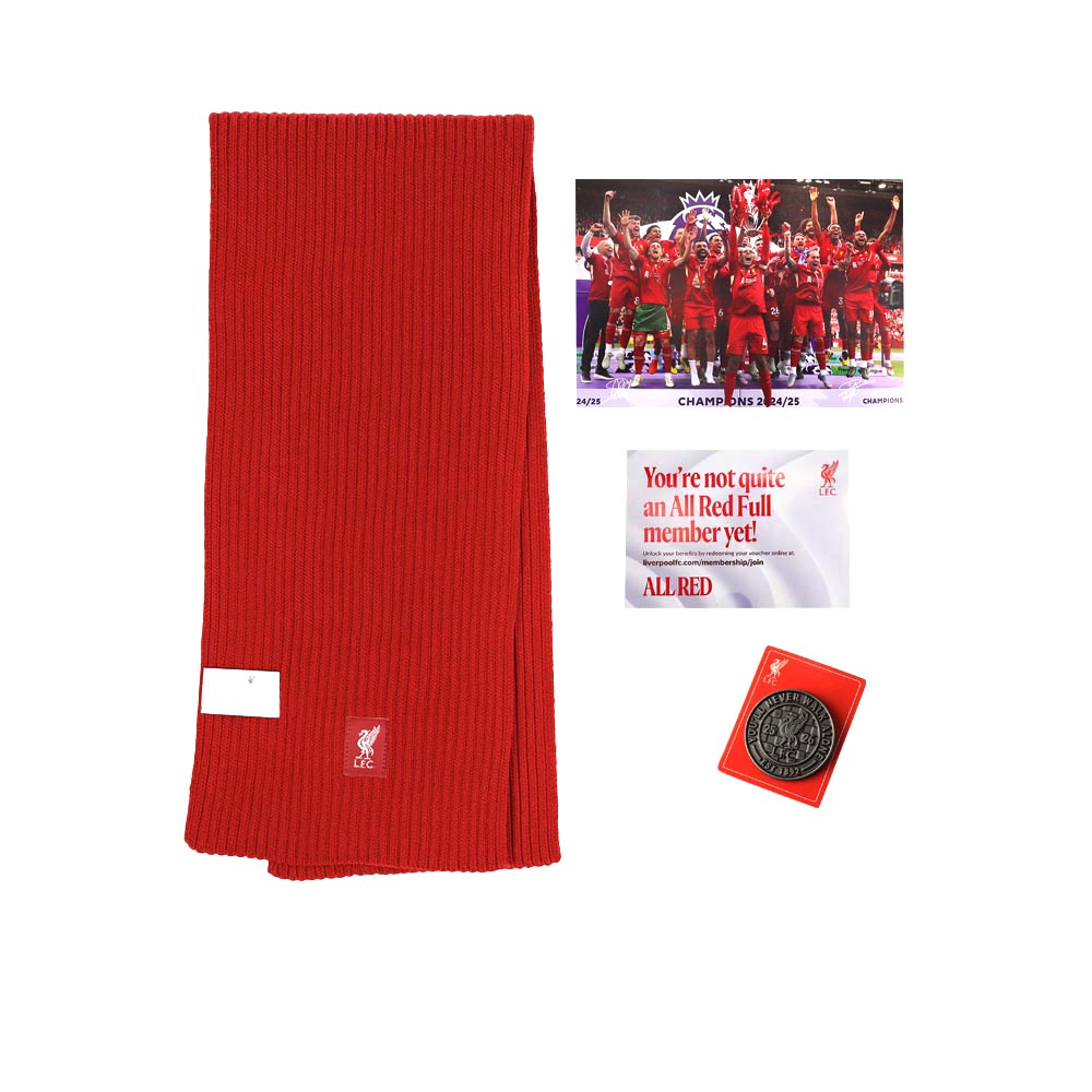 LFC Red Full Scarf & Pin Badge ชุดเซ็ตสมาชิก