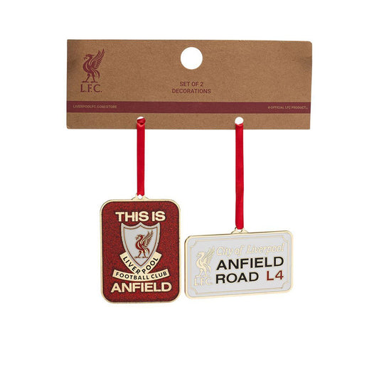 LFC TIA & Anfield Road Sign ของประดับต้นคริสต์มาส (2 ชิ้น)