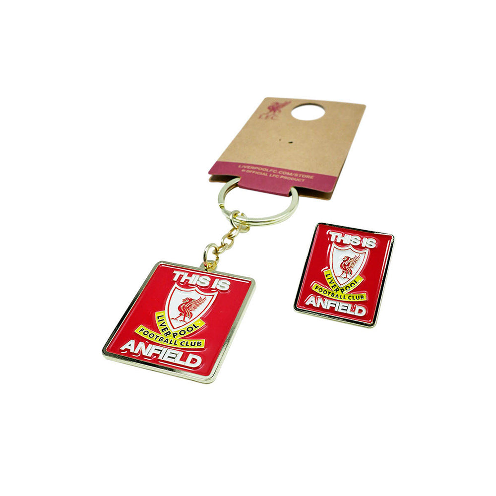 LFC This Is Anfield Badge & Keyring Set