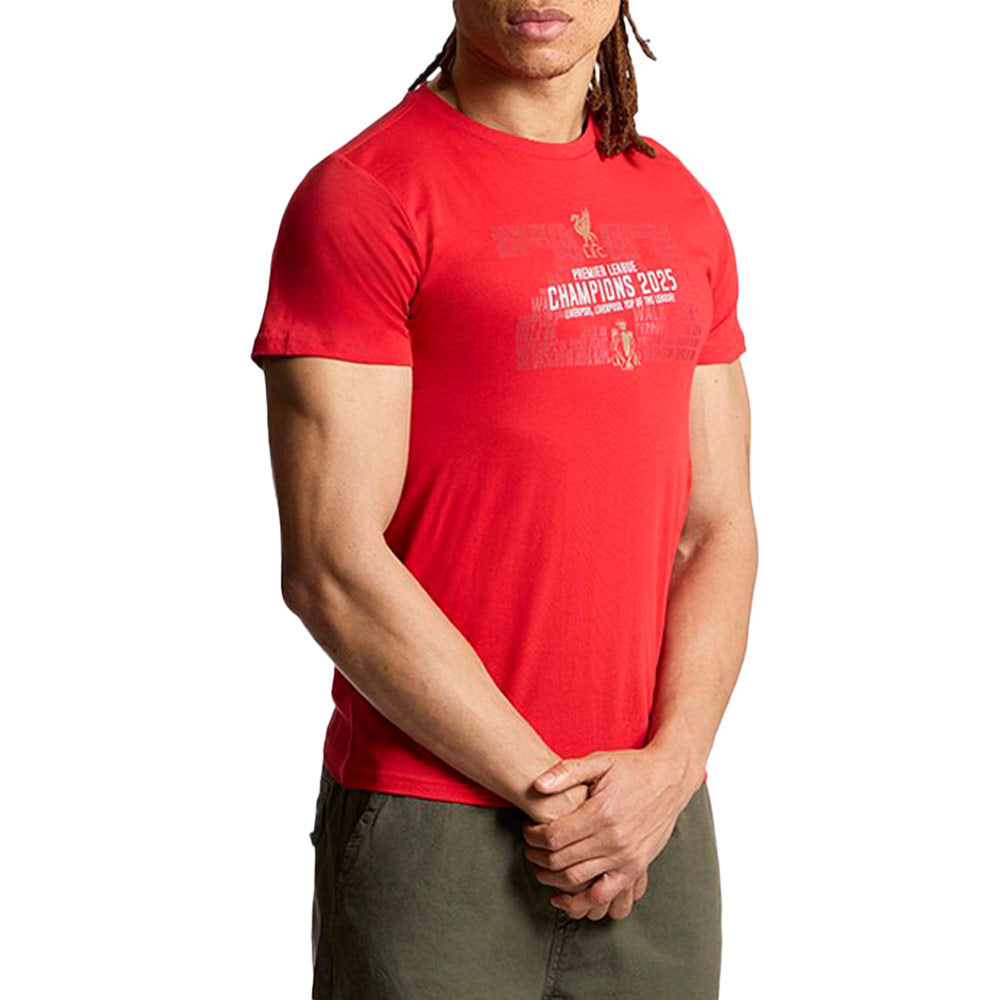 LFC EPL Champions 2024/25 เสื้อยืดฟุตบอลผู้ชาย